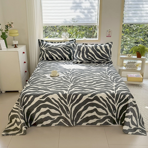 Nouvel <span class=keywords><strong>ensemble</strong></span> de <span class=keywords><strong>draps</strong></span> plats et taies d'oreiller imprimés pour la maison, vente en gros, personnalisable, drap plat à angle droit - Product Image 4