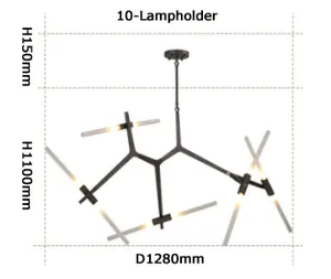 Modern Acrylic <strong>Chandeliers</strong> Art LED Hanging Light Creative Zinc Alloy Branch <strong>Chandelier</strong> - Product Image 6