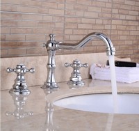 Robinet de lavabo mural en or brillant, mélangeur de salle de bain, eau chaude et froide, robinet en céramique