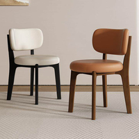 Chaises de salle à manger modernes minimalistes en bois massif, style italien vintage, avec coussin rembourré, mobiles, pour usage domestique