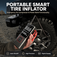 Compresseur d'air portable sans fil numérique intelligent rapide WANPU T1165 150 PSI 35 L/min 4000 mAh pour gonflage de pneus de voiture
