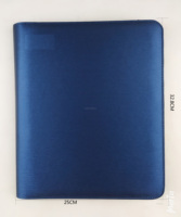Portafolio de cuero PVC PU con logotipo personalizado en relieve, organizador de documentos, carpeta de archivos, bolsa organizadora portátil para negocios.