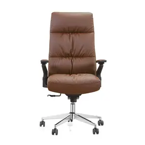 Classical High Back Pure Leather Cow Leather Executive Swivel Manager Chair Conference Table Chair