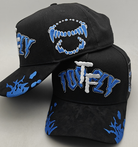 Casquette de baseball personnalisée à 5 panneaux avec belle broderie et détail de diamant 100% Suede Puff Printing Argyle Pattern - Product Image 1