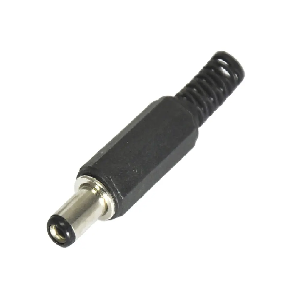 Hitam 2.5 Mm MALE DC Power Jack Solder Konektor Adaptor 5.5 Mm DC Power Plug