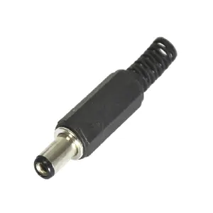 Black 2.5 미리메터 Male DC 힘 잭 Solder 커넥터 어댑터 5.5 미리메터 DC Power Plug