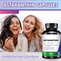Huile d'astaxanthine naturelle : Complément alimentaire pour la peau, vitamine haute teneur (12 mg, 24 mg, 500 mg), capsules d'astaxanthine pure en vrac