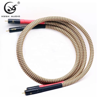 Audiophille Câble Aux Cord Wire YIVO XSSH Amplificateur CD Plaqué OFC Argent 2 Core 2RCA vers 2RCA Jack HIFI Lignes de Signal Câble Audio