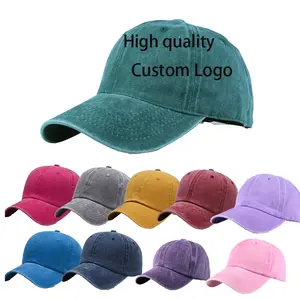 Vintage Snapback Visor Acid Washed 6 Panel Baseball Sunscreen Sunshade Distressed Dad Hat With Customized Logo