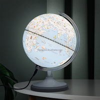 Globe de carte du monde en Pvc de couleur bleue de 20cm 8 pouces avec lampe LED Globe