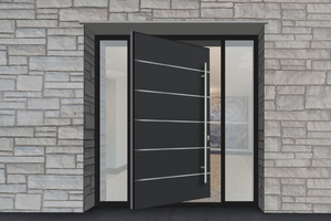 <span class=keywords><strong>Porte</strong></span> d'entrée moderne en bois massif, directement de l'usine, avec revêtement en aluminium pour maisons de luxe, Airbnb et projets d'appartements - Product Image 4