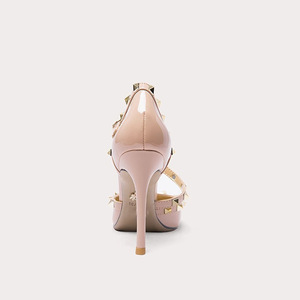 Nuevas <span class=keywords><strong>Sandalias</strong></span> de Mujer 2025 con Remaches, Tacones Altos Color <span class=keywords><strong>Nude</strong></span>, Elegantes y Sexys, Punta Puntiaguda, para Pies Anchos, Tallas Grandes, Tacones Finos - Product Image 2