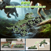 Voiture RC dinosaure personnalisée 8 roues transformable, pulvérisation, drift, 4x4 tout-terrain, escalade, contrôle gestuel, jouet télécommandé pour enfants, portée 50m