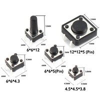 IZOCON 25 Types of Tact Switch Packages with Small Keys and Micro Button Bags 125 Pieces
