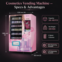 Distributeur automatique haut de gamme à écran tactile sans espèces pour cosmétiques, rouges à lèvres et coffrets cadeaux de boutique en libre-service