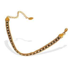 Pulsera de diamantes de imitación a la moda para mujer, de aleación de zinc con engaste de canal, joyería de fiesta, pulsera de cadena ancha multicapa - Product Image 5