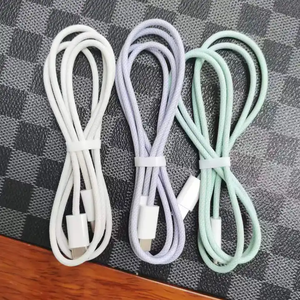 Cable USB Tipo-C Trenzado de Nailon Blanco de 1m 2m 3m, 5V-20V 3A 60W, Carga Rápida para iPhone 15 y Computadora - Product Image 5