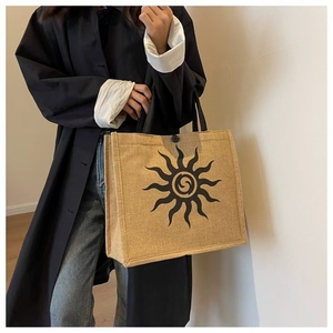 Pack Sac kleinen Jute Tragetaschen Bulk X-große Strand taschen mit innerer Reiß verschluss tasche und Griffen - Product Image 5