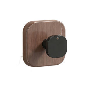 Crochets muraux modernes à ventouse pour manteaux, lot de 3, en noyer noir, installation facile, pour entrée et salle de bain - Product Image 4