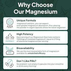 Offre Spéciale : Capsules de Glycinate de Magnésium à Force Maximale – Supplément de Magnésium Chélaté pour Adultes – Extrait Pur de Glycinate de Magnésium - Product Image 4