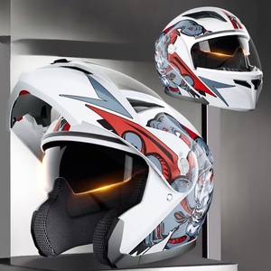 Casco de motocicleta de cubierta completa con certificado de clase 3C, lentes dobles Bluetooth, 25-300A, uso General, hombres, mujeres, pilotos, cuatro estaciones - Product Image 2