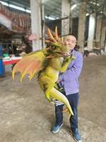 Marionnette de dinosaure animatronique grandeur nature personnalisée, réaliste, 80 cm de long, en silicone, dinosaure bébé rouge, dragon, dinosaure
