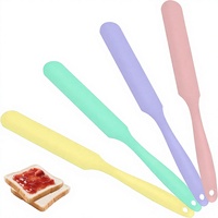4 Pcs Set Spatula Silikon Tahan Panas, Food Grade, Gagang Panjang, untuk Mengikis, Membuat Kue, Selai, Mentega, dan Mencampur