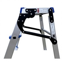 Marchepied pliant à libération rapide en 2 étapes, large, antidérapant, en aluminium, conforme EN 14183, capacité de charge 150 kg, pour escalier et entrepôt