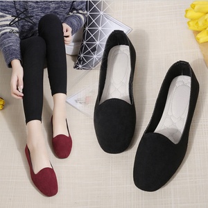Grande <span class=keywords><strong>taille</strong></span> femmes chaussures mode sans lacet daim dames plat doux chaussures décontractées pour femmes chaussures plates en caoutchouc - Product Image 2