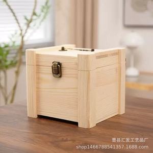 Wooden Storage <b>Box</b> Rectangular 6 Inch Solid Wood <b>With</b> <b>Lid</b> For Tea And Miscellaneous Items Desktop Organizer - Product Image 2