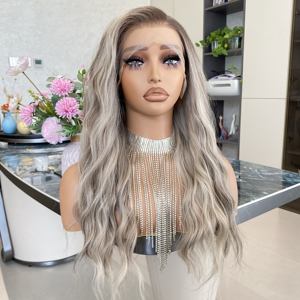 Perruque frontale transparente en fibre Futura à ondulations aquatiques, prix usine, résistante à la chaleur, sans colle, facile à porter, synthétique, bonnet moyen, pour femme - Product Image 5