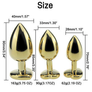 Vibrador Anal Expandible de Oro para Parejas, Tapón Anal de Acero Inoxidable, Juguete Sexual - Product Image 2