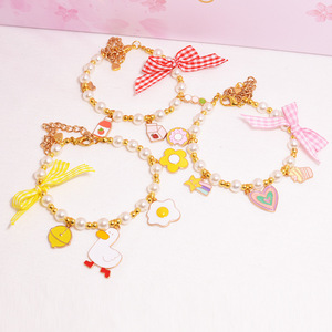 Collar para Mascotas con Lazo de Pato y Perlas, Accesorios de Dibujos Animados para Perros y Gatos - Product Image 3