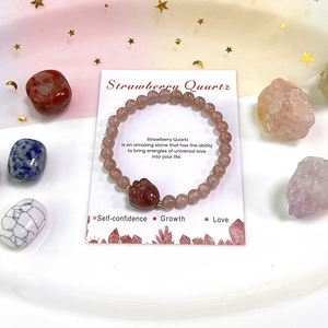 Bracelet en pierre naturelle, perles de verre colorées, charme du succès, livraison rapide dans le monde entier, logo gravé - Product Image 2