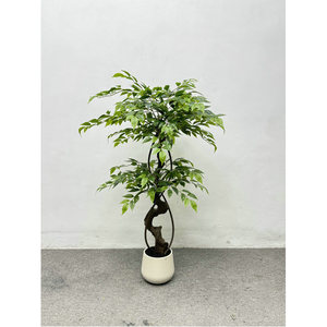 Arbre artificiel Ficus, plante artificielle haute, feuilles réalistes, verdure miniature, salon, arbre porte-bonheur, bureau, formes uniques - Product Image 6