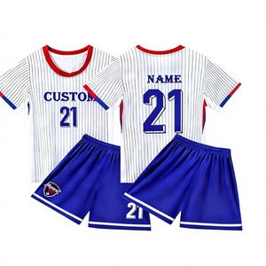 ชุดยูนิฟอร์มฟุตบอลชาย เสื้อฟุตบอลคุณภาพสูง ระบายอากาศได้ดี ผลิตจากโพลีเอสเตอร์ 100% พร้อมโลโก้และหมายเลขสโมสรตามสั่ง - Product Image 1