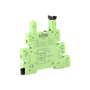 Asiaon Din-Rail Slim tiếp sức điều khiển Ổ cắm 6-24V 48-60v110v 230V AC/DC ô tô tiếp sức ổ cắm