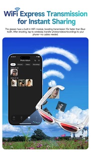 Nueva Versión L801, Lentes de Sol Inteligentes <span class=keywords><strong>con</strong></span> Cámara de 8MP para Video y Fotos, 4GB WiFi, Traducción <span class=keywords><strong>con</strong></span> IA ChatGPT - Product Image 5