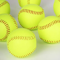 Ballons de baseball souples en cuir de 12 pouces avec logo personnalisé, coutures de haute qualité, couleur unie, durables et légers