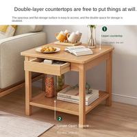 Table basse moderne en bois à double plateau pour salon, accessoire de canapé, meuble de rangement pour la maison
