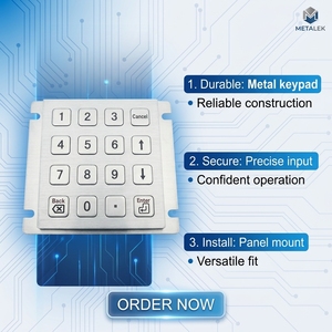 Clavier <span class=keywords><strong>numérique</strong></span> USB métallique étanche et anti-vandalisme à 16 touches personnalisé en acier inoxydable pour contrô<span class=keywords><strong>le</strong></span> d'accès, casiers à colis et armoires (vente en gros) - Product Image 1
