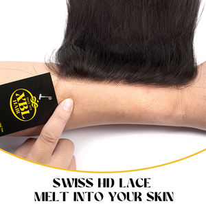 XBL OEM/ODM noeuds blanchis frontaux droits 12 14 16 18 20 "fermeture à lacet Hd 6X6 avec extension de cheveux humains pour les célébrités - Product Image 4