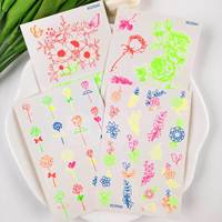 Pegatinas de tatuajes de rosas brillantes y vibrantes, resistentes al agua, para festivales de música en discotecas