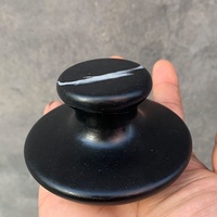 Outil de massage Gua Sha en pierre de Bian noire naturelle de grande taille, personnalisable, pour le corps