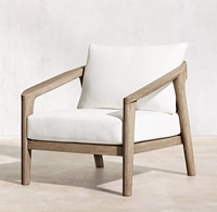 Juego de Sofás de Madera de Teca para Exteriores de Alta Gama, Muebles Modernos para Jardín, Sofás de Teca para Patio
