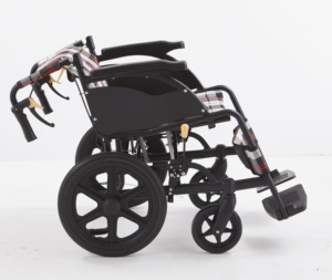 Silla de Ruedas Portátil de Tela a Cuadros Transpirable con Logotipo Personalizado, Gran Capacidad de Carga, para Personas Mayores y Pacientes Discapacitados - Product Image 3