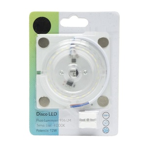 Luz LED Disco 12W 4000K Cuadrada Blanca 6x6x1 cm 936 lm Magnética - Ideal para Iluminación de Espacios Interiores y Oficinas. - Product Image 1