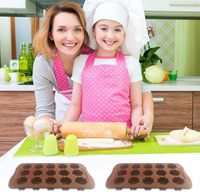 Blattform Schokoladen form 15 Cavity Brown Silikon Weiche Form zum Backen von Süßigkeiten Muffin Pralinen formen