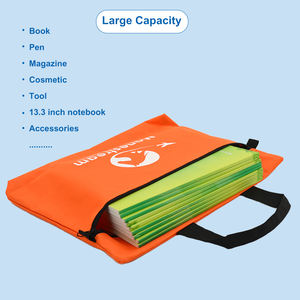 Carpeta de cartera de poliéster 600D con logotipo personalizado 2025, bolsa de almacenamiento de documentos de tamaño A4 para archivos Unisex, bolsa de almacenamiento de documentos promocionales - Product Image 3