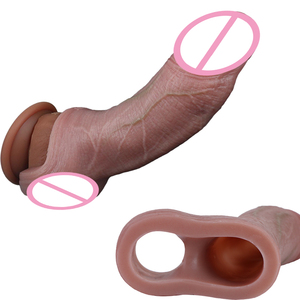 FAAK Manchon réaliste pour pénis, extenseur et agrandisseur de pénis, vente en gros d'usine de jouets sexuels pour hommes, préservatif retardant l'éjaculation avec anneau pénien - Product Image 1